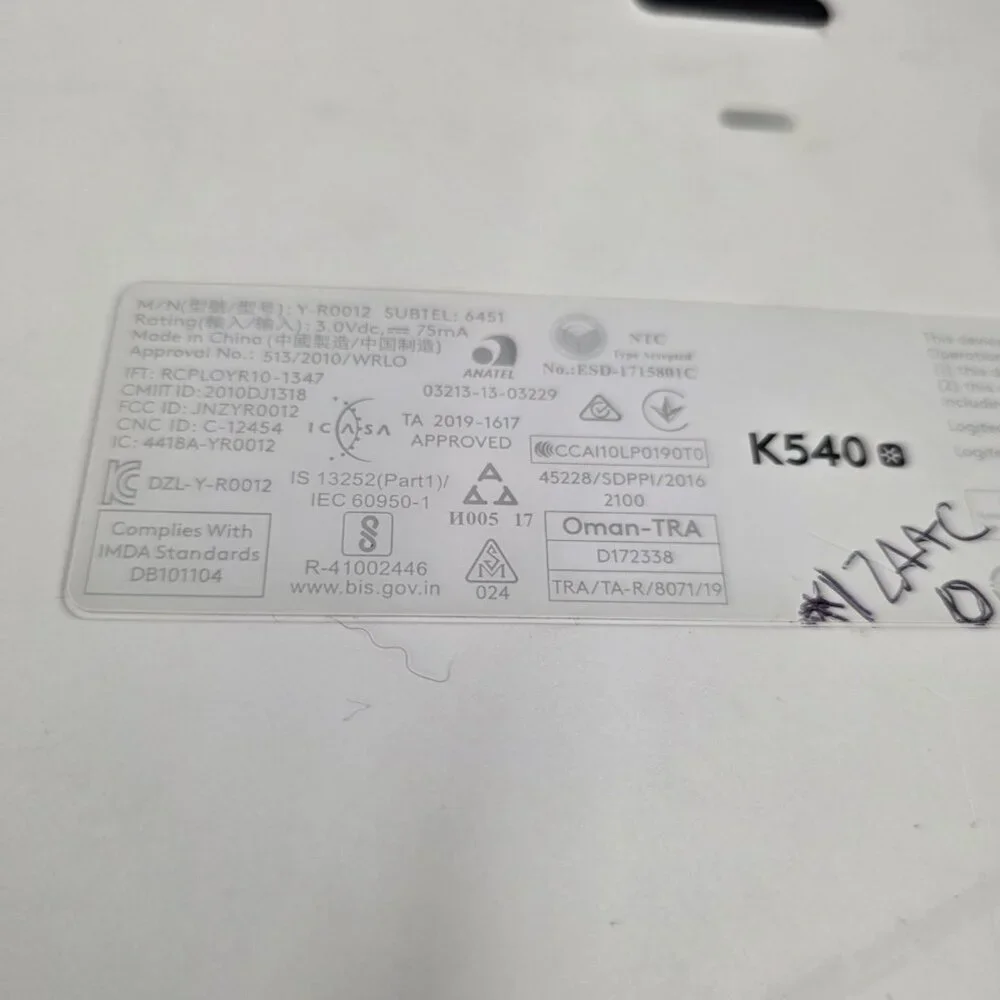Logitech Wireless K540 Keyboard Only No Dongle Or No Mouse